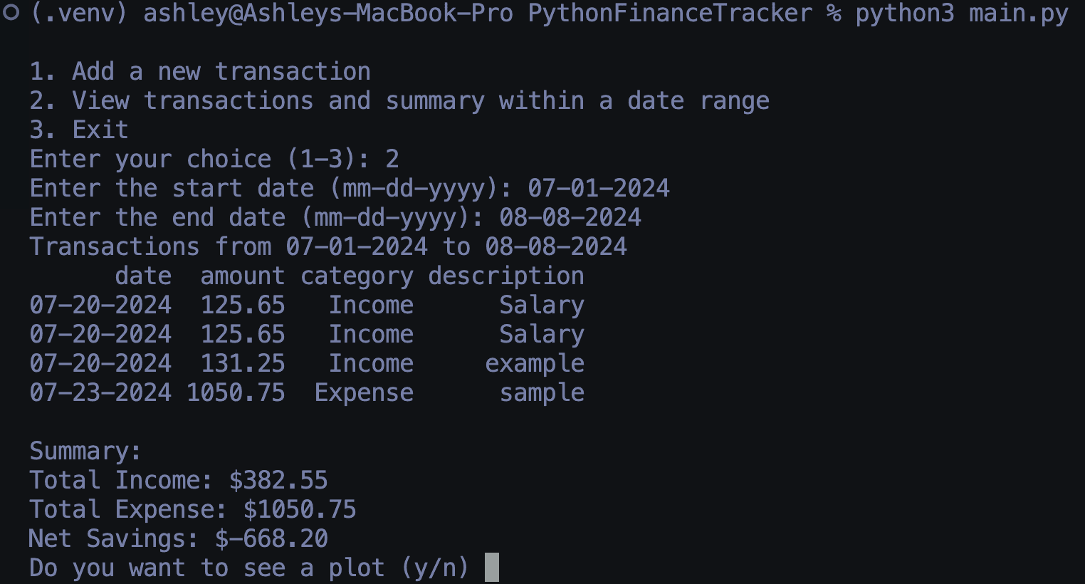 Finance Tracker